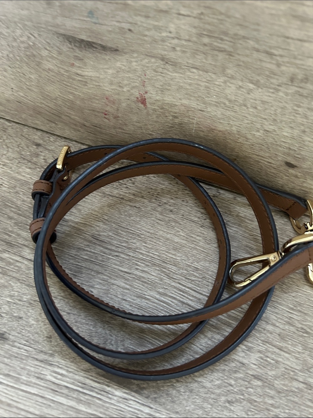 Michael Kors Brown Leather Cross body Strap replacement with Gold Hardware